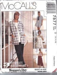 7577 MCCALLS 3 HR UNLINED JACKET, CULOTTES, BOTTOMS PATTERN 8-12 UNCUT